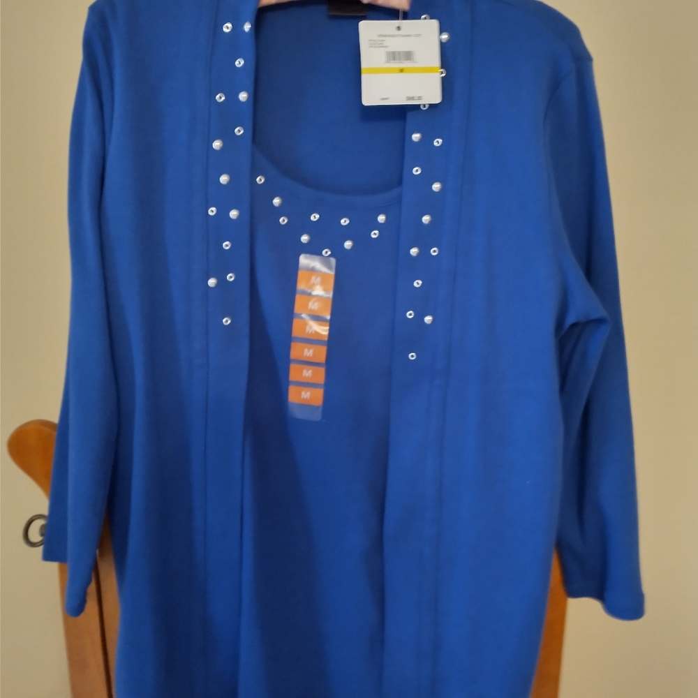 Rafaella Sports Wear Beautiful Blue with Embellishments Size Medium